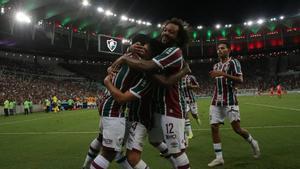 El exmadridista Marcelo celebra la goleada del Fluminense