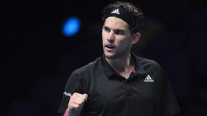 Thiem celebra un punto ante Djokovic Thiem celebra un punto ante Djokovic
