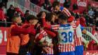 Los jugadores del Girona celebrando un gol en Montilivi