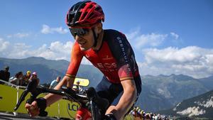Cano cycles in the ascent of Col de la Loze in the final kilometres of the 17th stage of the 110th edition of the Tour de France cycling race, 166 km between Saint-Gervais Mont-Blanc and Courchevel, in the French Alps, on July 19, 2023.