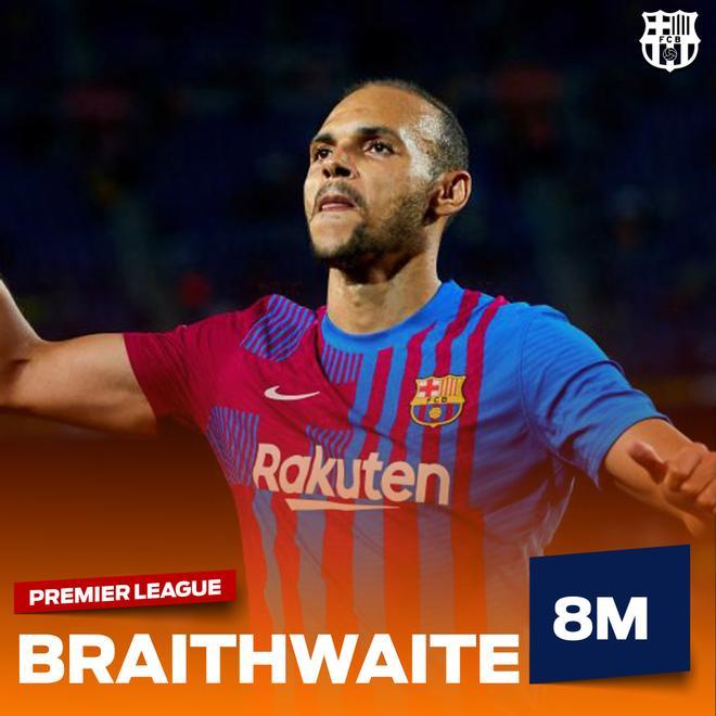 El Barça ha movido a Braithwaite en el mercado Premier, y espera ingresar 8M, aunque el delantero quiere ingresarlos él para aceptar una salida
