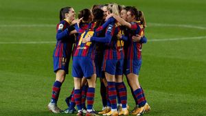 Imagen de archivo de las jugadoras del Barça Imagen de archivo de las jugadoras del Barça