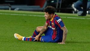 Coutinho, en el momento de su lesión Coutinho, en el momento de su lesión