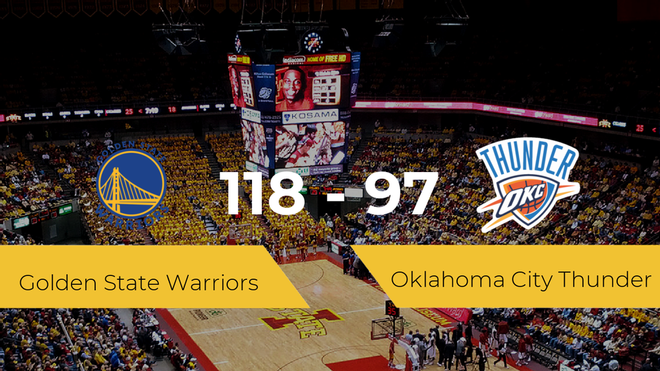 Golden State Warriors vence a Oklahoma City Thunder por 118-97 Golden State Warriors vence a Oklahoma City Thunder por 118-97