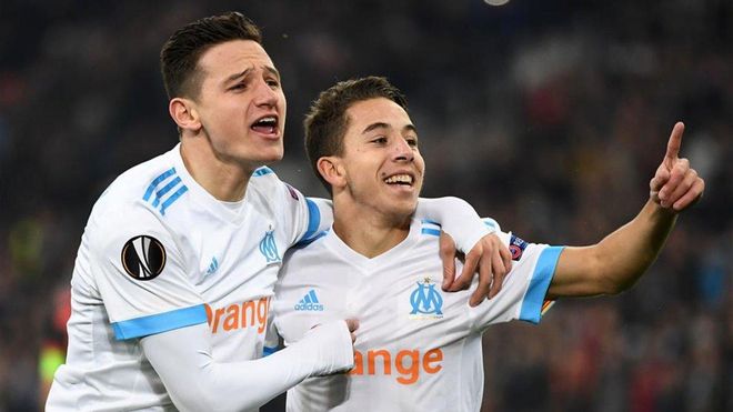 Maxime López (derecha) celebra un gol del OM junto a Thauvin Maxime López (derecha) celebra un gol del OM junto a Thauvin
