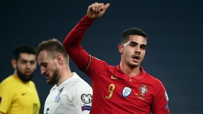 André Silva, durante los partidos clasificatorios para el Mundial 2022 André Silva, durante los partidos clasificatorios para el Mundial 2022