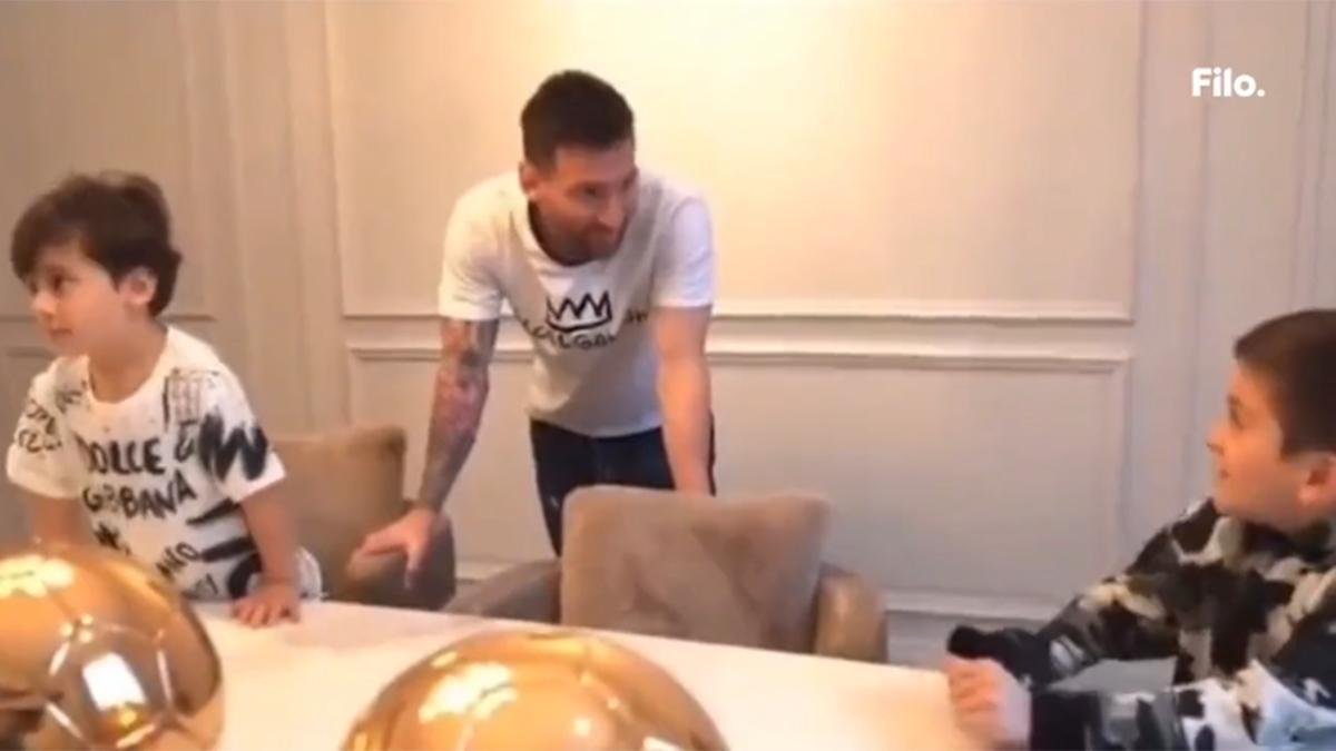 La divertida y tierna conversación de Messi con su hijo Thiago sobre el séptimo Balón de Oro