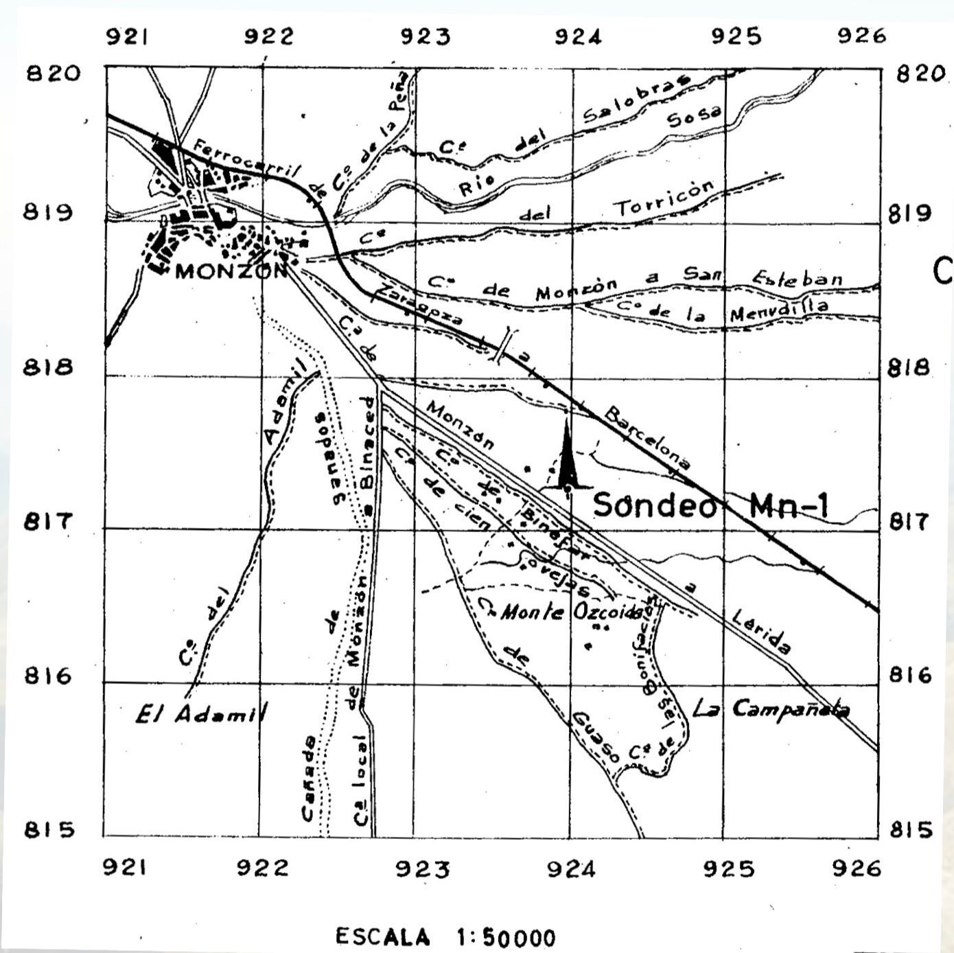 Mapa detallado con la ubicación del pozo, realizado tras el hallazgo en 1963. EPA