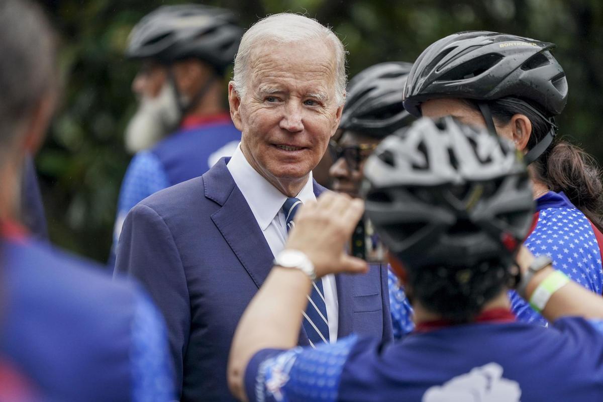 US President Joe Biden delivers remarks to the annual Soldier Ride