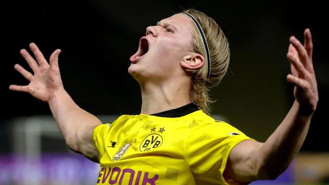 Haaland celebra su gol ante el Leipzig Haaland celebra su gol ante el Leipzig