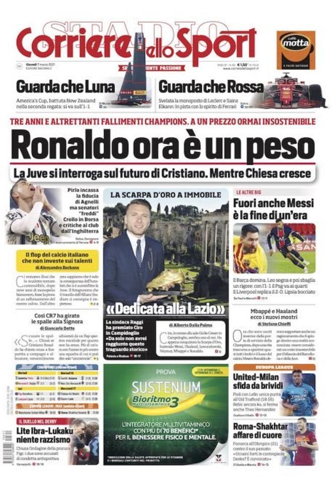 La portada de Corriere dello Sport del 11/03/21