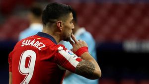 Luis Suárez celebra un gol con el Atlético de Madrid Luis Suárez celebra un gol con el Atlético de Madrid