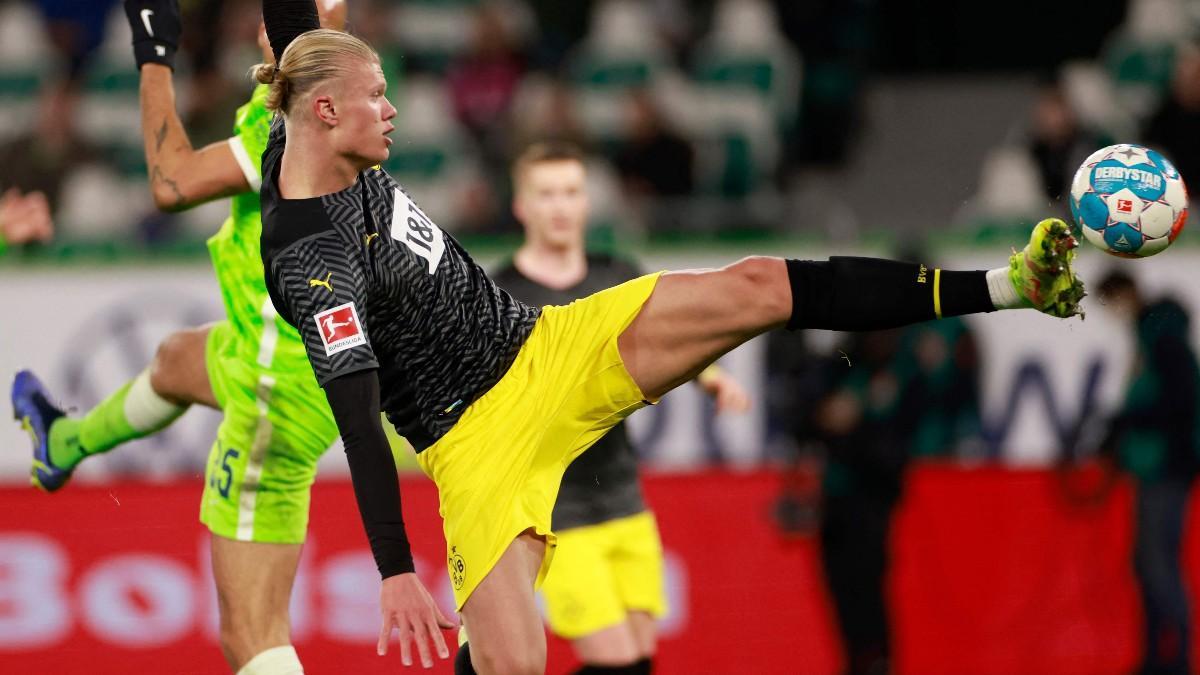 El remate de Halaand que supuso el 1-3 definitivo ante el Wolfsburgo