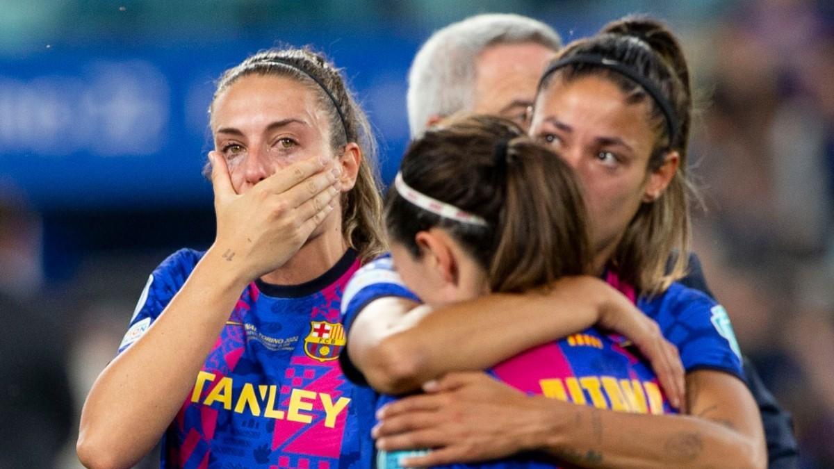 Caras de tristeza del Barça tras la final de la Champions