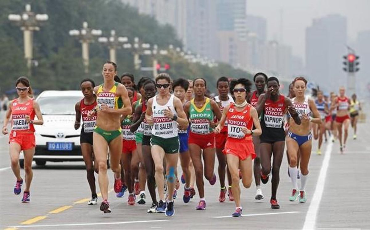 La maratón femenina fue la única prueba que se disputó en sesión matinal La maratón femenina fue la única prueba que se disputó en sesión matinal