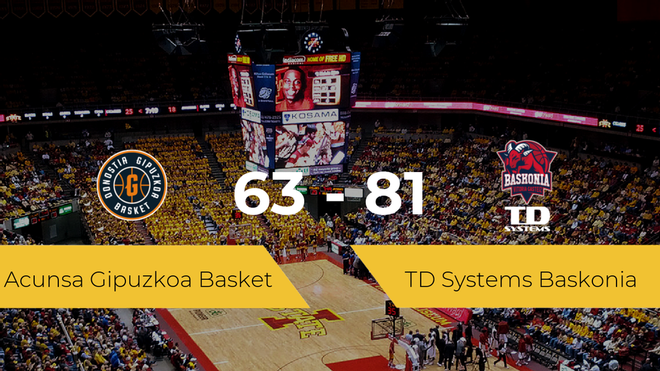 El TD Systems Baskonia vence al Acunsa Gipuzkoa Basket (63-81) El TD Systems Baskonia vence al Acunsa Gipuzkoa Basket (63-81)