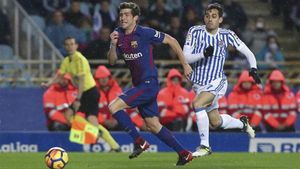 Sergi Roberto durante el partido contra el Espanyol Sergi Roberto durante el partido contra el Espanyol