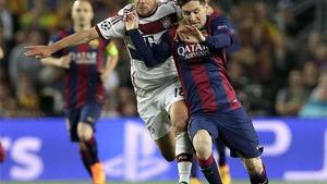 Leo Messi fue el autor de los dos goles del FC Barcelona ante el Bayern