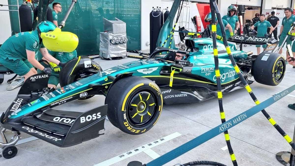 El monoplaza de Aston Martin, en Miami El monoplaza de Aston Martin, en Miami