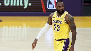 Lebron James, en un partido de los Lakers Lebron James, en un partido de los Lakers
