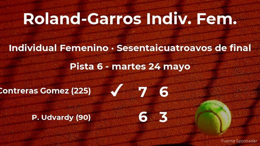 La tenista Fernanda Contreras Gomez pasa a la próxima fase de Roland-Garros  tras vencer en los sesentaicuatroavos de final