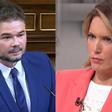 Gabriel Rufián, portavoz de ERC en el Congreso de los Diputados, y Silvia Intxaurrondo.