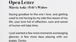Carta de la esposa de Pelé