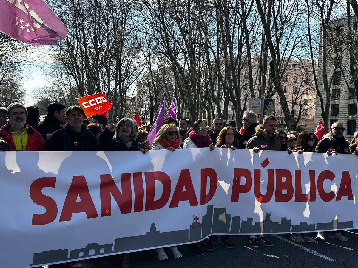 Manifestación en Madrid por la sanidad pública.