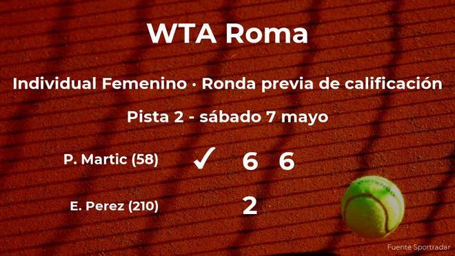 La tenista Petra Martic gana a Ellen Perez en la ronda previa de calificación