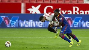 El nefasto partido de Umtiti ante el Sevilla