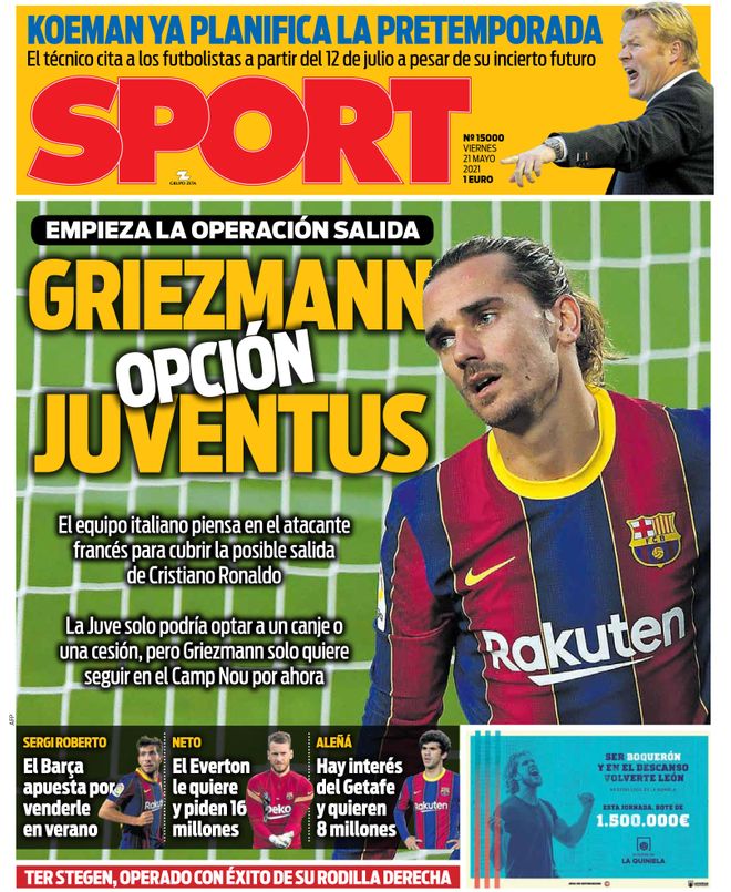 Esta es la portada de SPORT Esta es la portada de SPORT