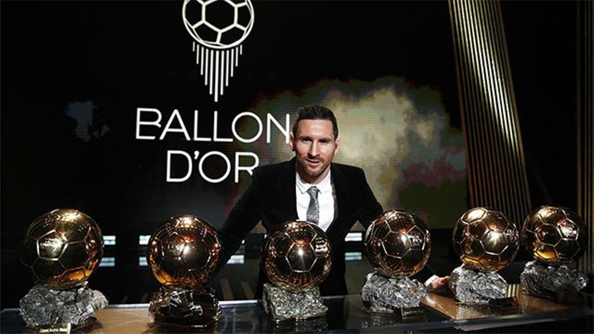 Así luce Messi con los seis Balones de Oro