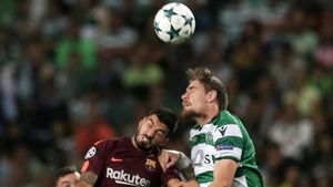 Una acción del encuentro entre el Sporting CP y el FC Barcelona Una acción del encuentro entre el Sporting CP y el FC Barcelona