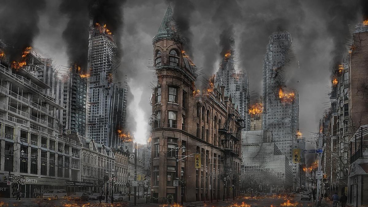 Una ciudad devastada por la guerra