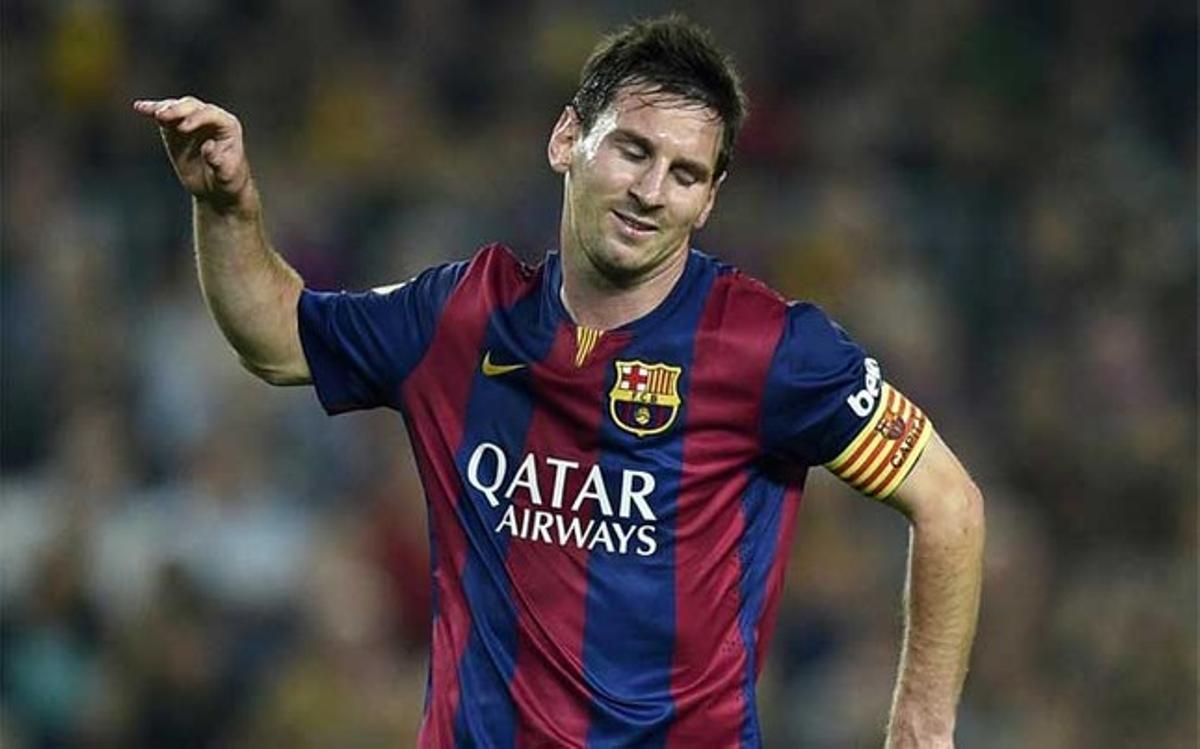 Messi se lamenta tras una ocasión de gol no transformada en el Barça-Celta