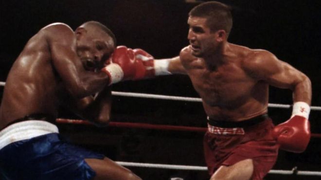 Poli Díaz, en su histórica pelea ante Pernell Whitaker Poli Díaz, en su histórica pelea ante Pernell Whitaker