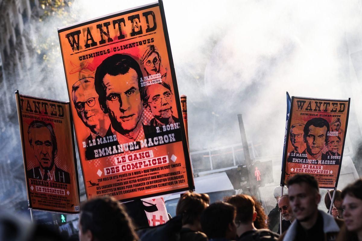Protestas en París contra las inflación y las políticas de Macron. Protestas en París contra las inflación y las políticas de Macron.