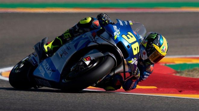 Joan Mir durante el entrenamiento en el GP de Aragón Joan Mir durante el entrenamiento en el GP de Aragón