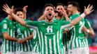 Álex Moreno celebra su gol ante el Mallorca