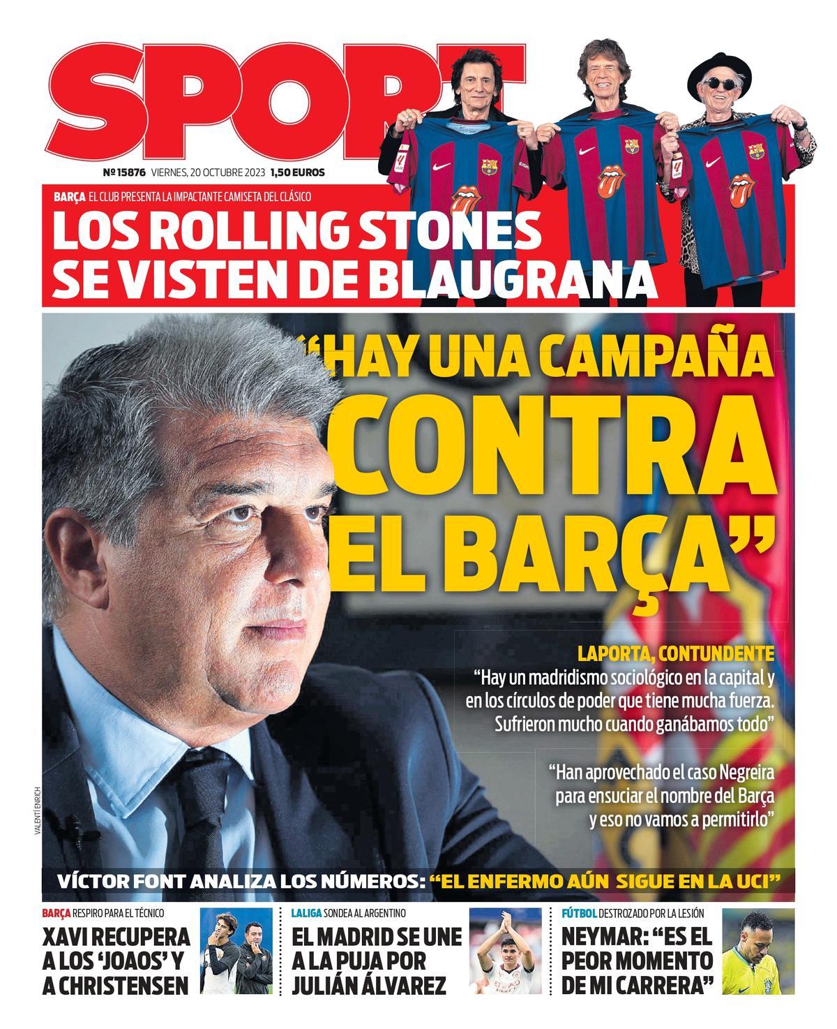 Esta es la portada de SPORT