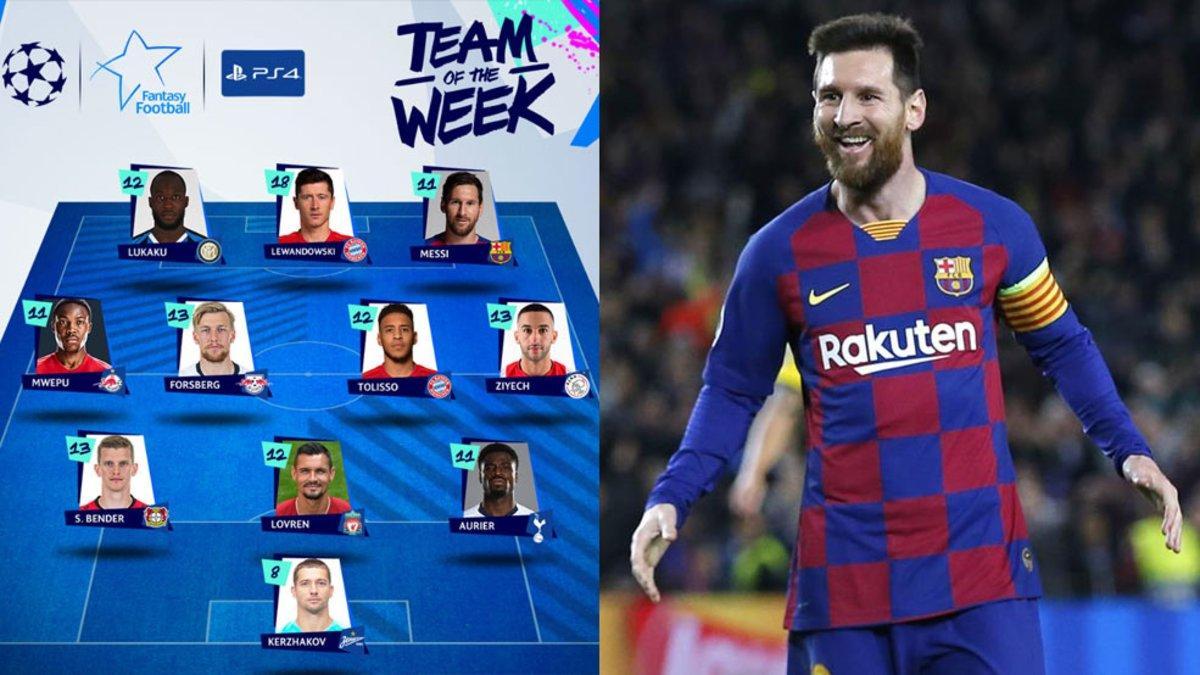 Lionel Messi leads the way in the Champions League's Team of the Week