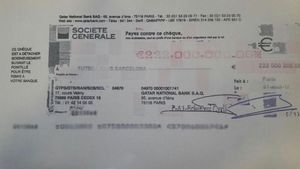 Imagen del presunto cheque de Neymar Imagen del presunto cheque de Neymar