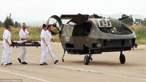 Israel presenta el cormorán el automóvil volador para trasladar heridos Israel presenta el cormorán el automóvil volador para trasladar heridos