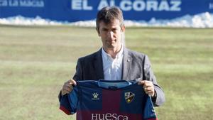 Pacheta, en su presentación como entrenador del Huesca