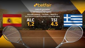 Carlos Alcaraz vs. Stefanos Tsitsipas: horario, TV, estadísticas y pronósticos de Roland Garros 2023