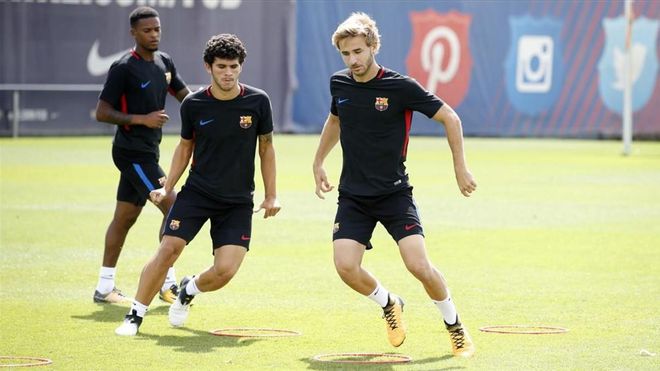 Sergi Samper, durante un entrenamiento en la Ciutat Esportiva Sergi Samper, durante un entrenamiento en la Ciutat Esportiva