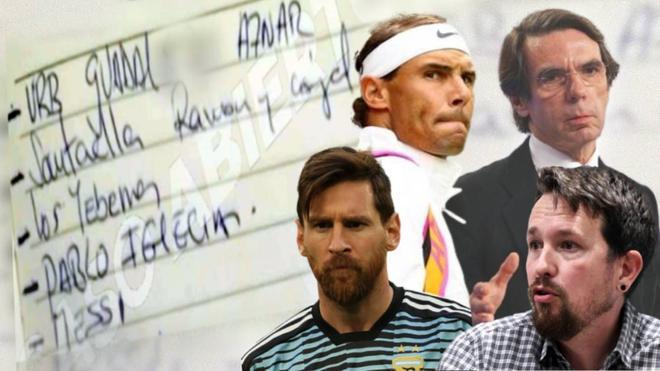 La libreta de los ladrones que robaban en chalets de famosos: «Rafael Nadal, Messi, Aznar, Pablo Iglesias…»