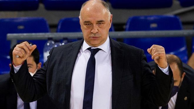 Laso celebró el buen partido de su equipo en el Palau Laso celebró el buen partido de su equipo en el Palau