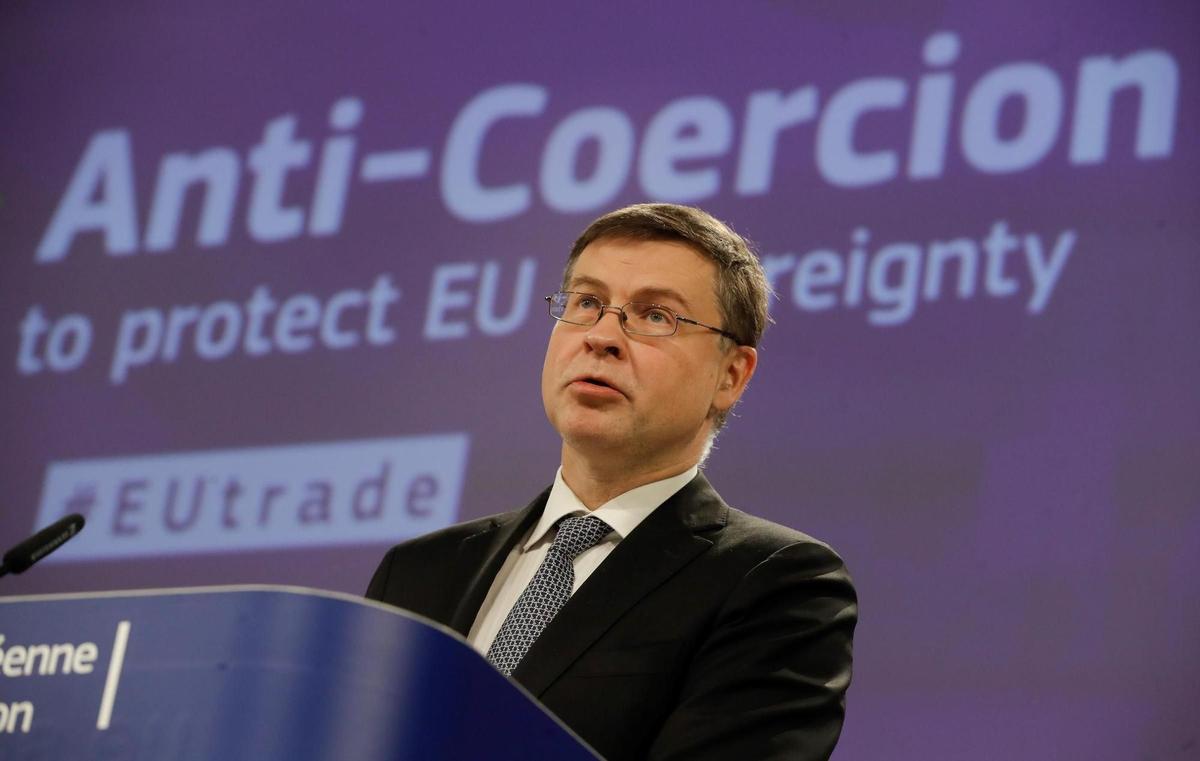 El vicepresidente de la Comisión Europea, Valdis Dombrovskis.