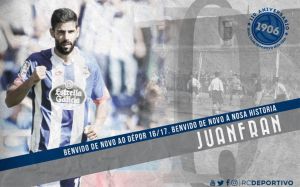 Juanfran será jugador del Deportivo por tercera temporada consecutiva Juanfran será jugador del Deportivo por tercera temporada consecutiva